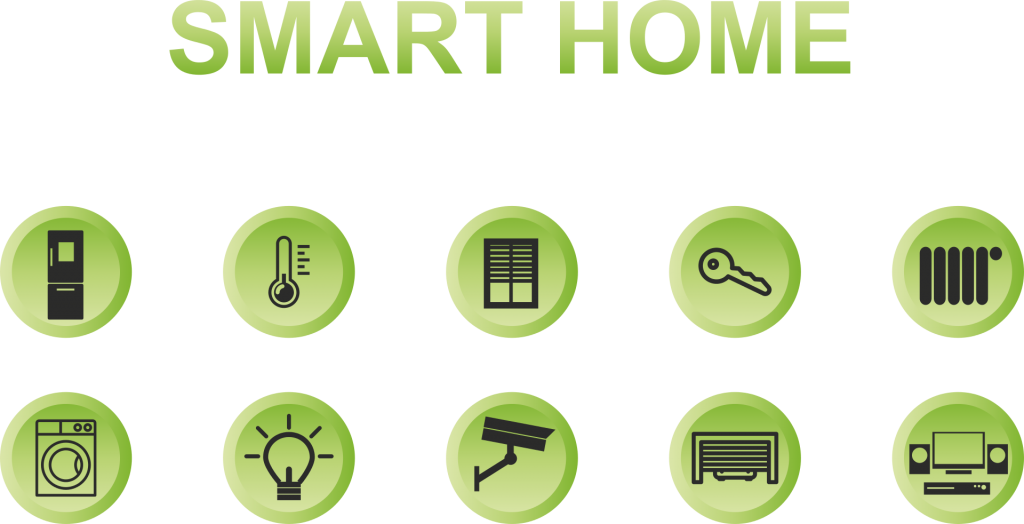 smart home, green, buttons