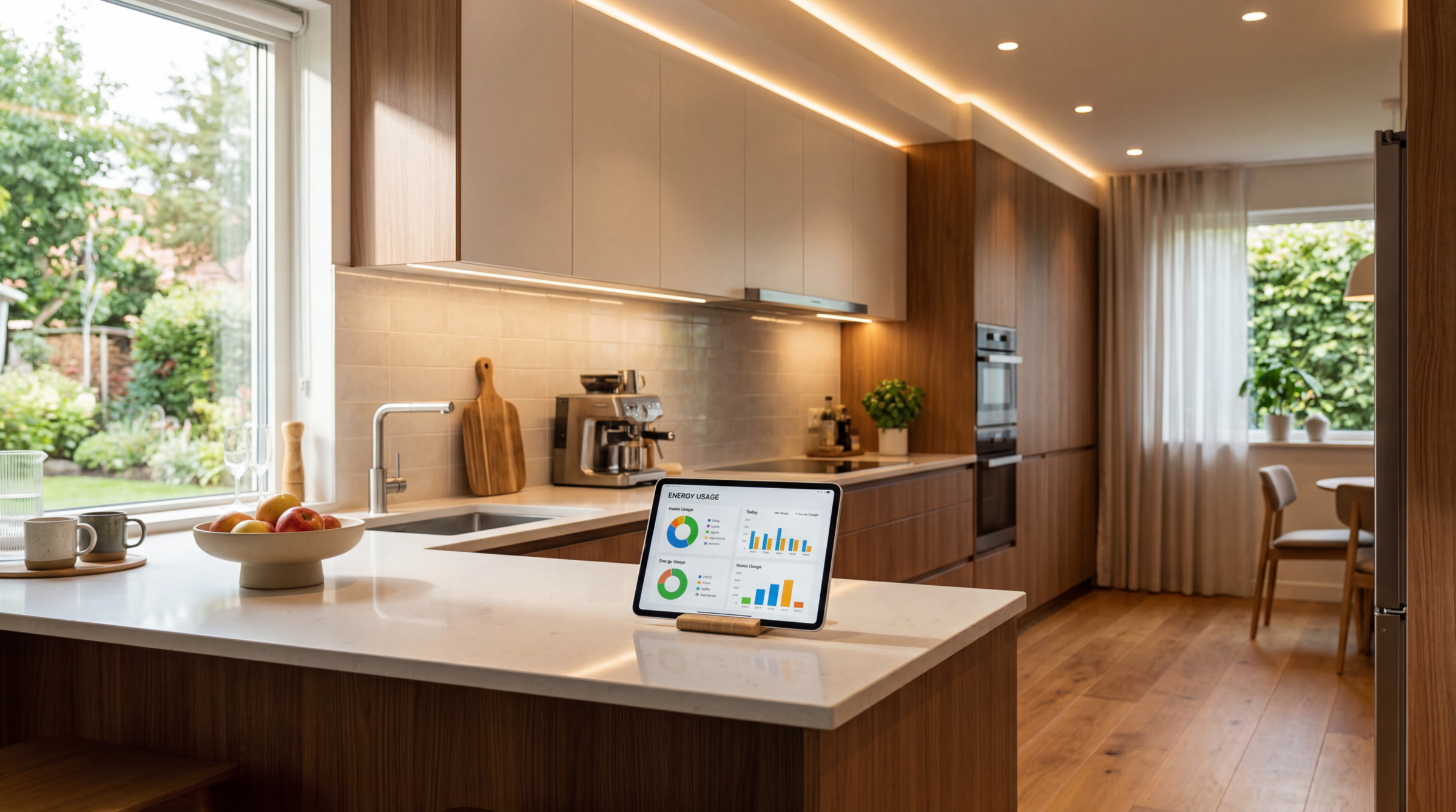 Homeowner comparing energy rates in Pennsylvania on a digital device to find the best electric and gas plans.