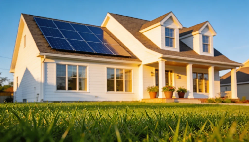 Home with solar panels in Pennsylvania