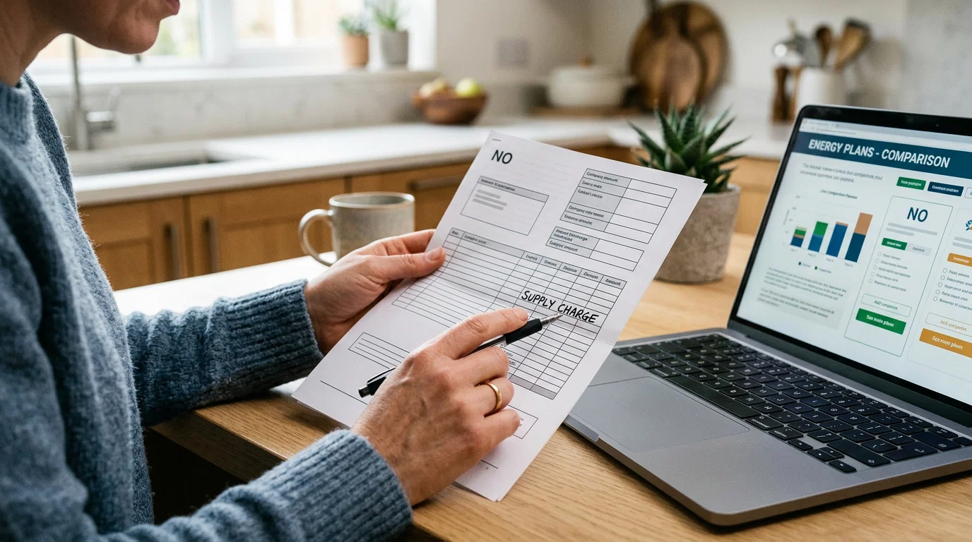 Pennsylvania resident comparing electricity rates and supply charges on their energy bill
