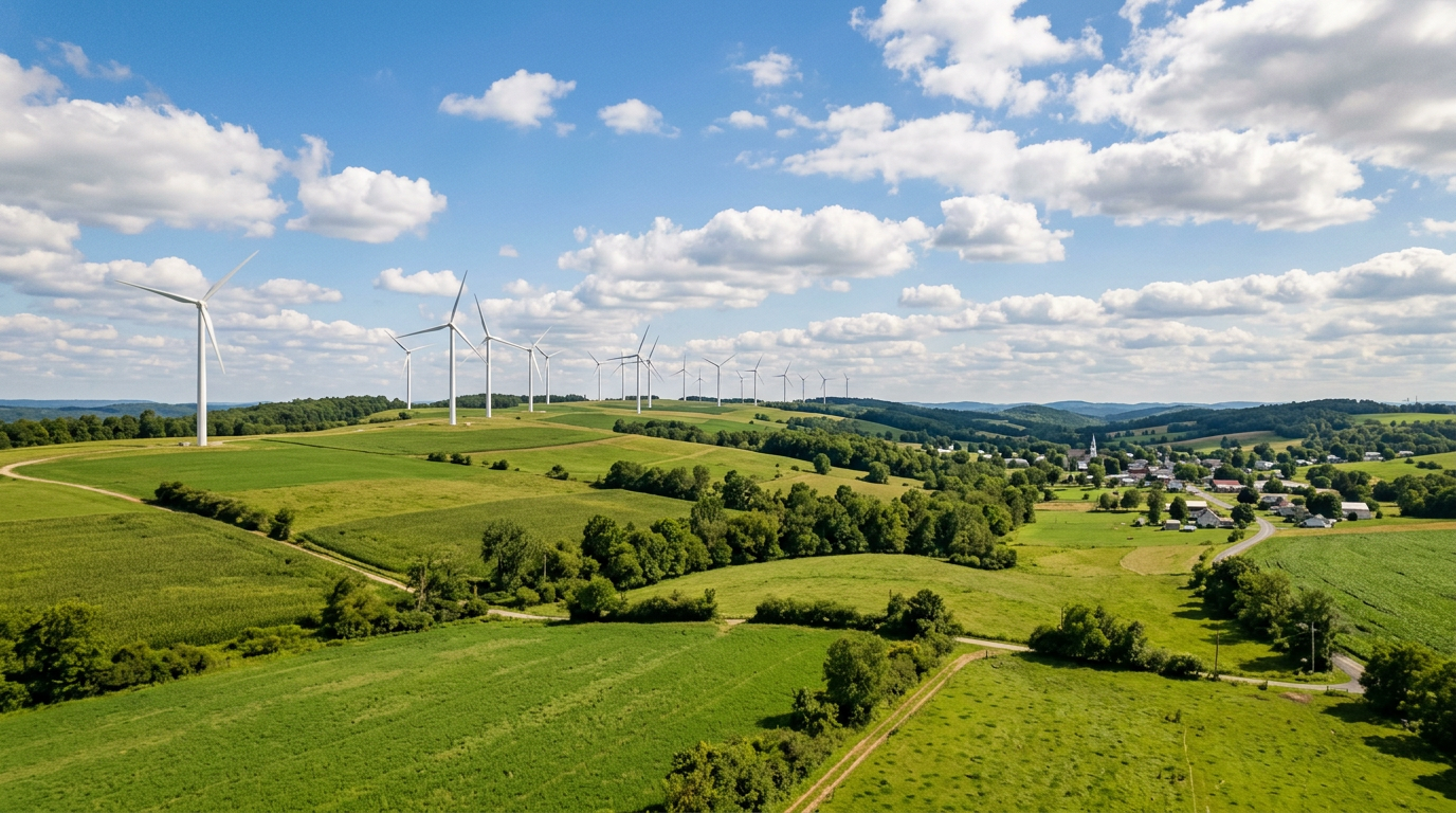 Green energy and renewable wind power generation in Pennsylvania